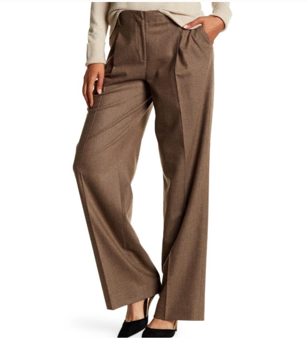 Lafayette 148 NY Rivington Pleated Wool Blend Trousers size 8